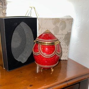Authentic Vivian Alexander Egg Purse. Red and diamond detail. Like new condition